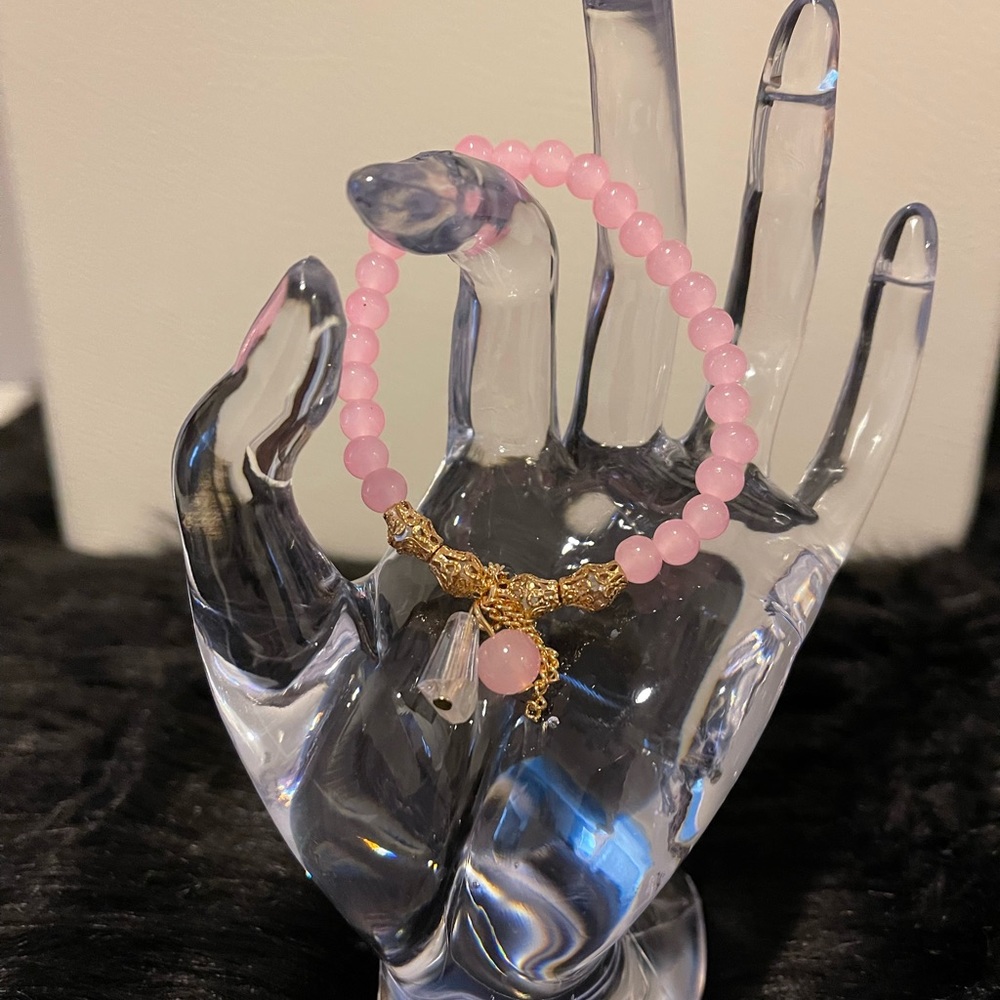 Classy Pink Beaded Bracelet